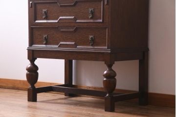 アンティーク家具　イギリスアンティーク　オーク材　上手物　ジャコビアン様式　品格あふれる佇まいが素敵なライティングビューロー(簿記机、在宅ワーク、在宅用ワークデスク)