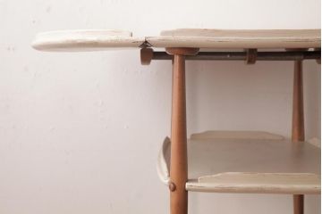 ヴィンテージ家具　イギリスビンテージ　ERCOL(アーコール)　ナチュラルなペイントのバタフライトロリー(キッチンワゴン、キャスターワゴン)