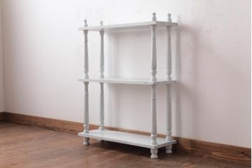アンティーク家具　イギリスアンティーク　ガーリーなお部屋づくりに活躍するペイントオープンラック(飾り棚)