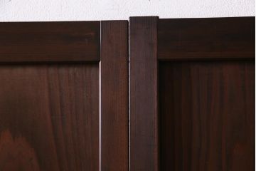 和製アンティーク　昭和初期　杉材　組子入り　ダイナミックな木目が魅力的な板戸(引き戸、建具)4枚セット