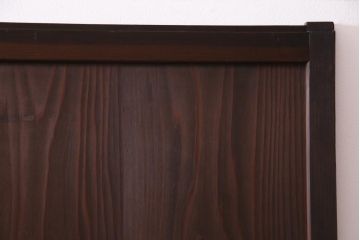和製アンティーク　昭和初期　杉材　組子入り　ダイナミックな木目が魅力的な板戸(引き戸、建具)4枚セット