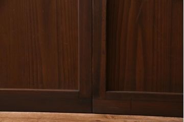 和製アンティーク　昭和初期　杉材　組子入り　ダイナミックな木目が魅力的な板戸(引き戸、建具)4枚セット