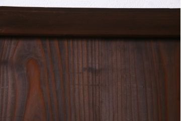 和製アンティーク　昭和初期　杉材　組子入り　ダイナミックな木目が魅力的な板戸(引き戸、建具)4枚セット