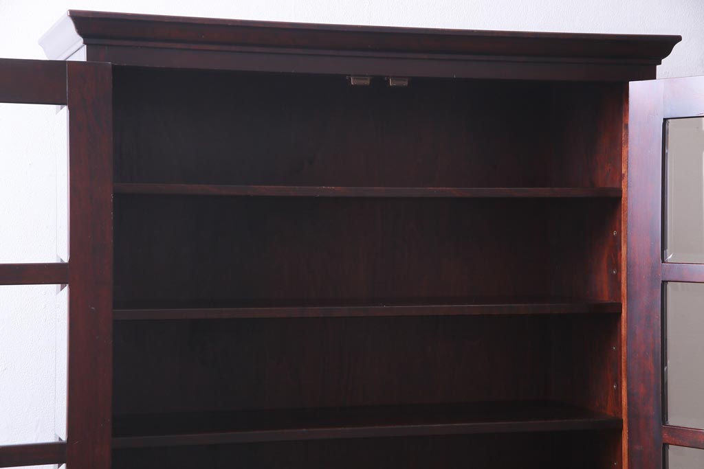 中古　九州民芸家具　上品で使い勝手の良い食器棚(キャビネット、収納棚)