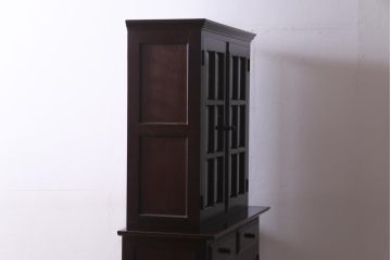 中古　九州民芸家具　上品で使い勝手の良い食器棚(キャビネット、収納棚)