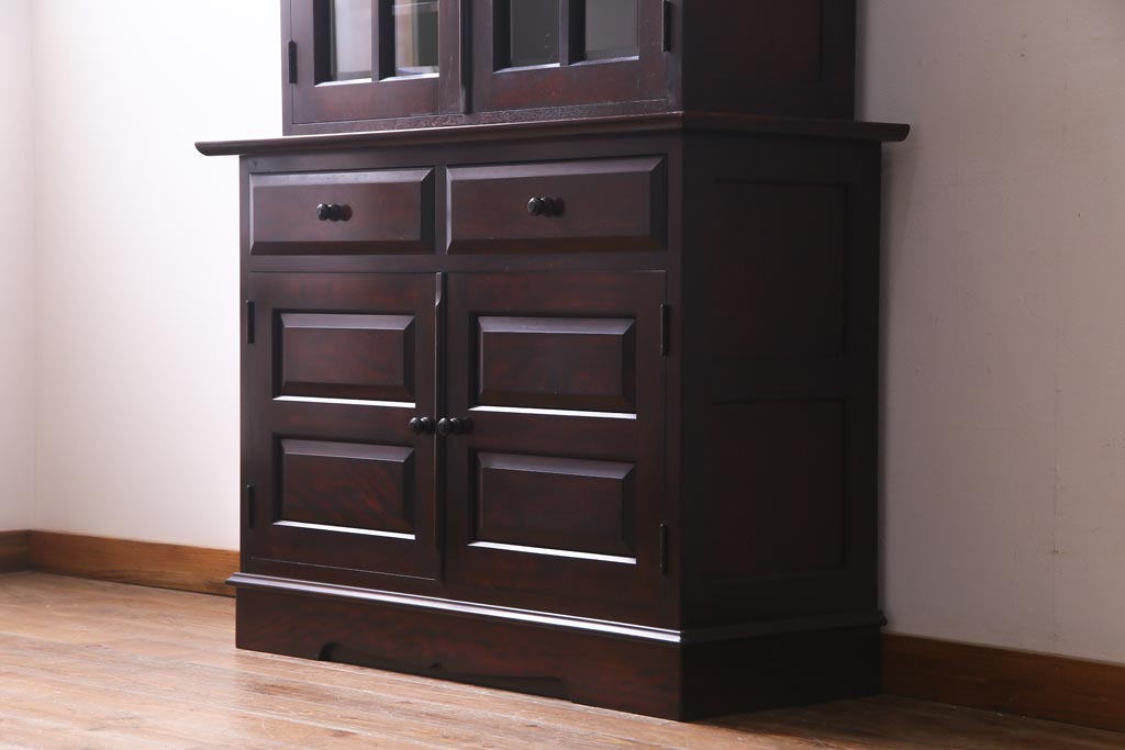 中古　九州民芸家具　上品で使い勝手の良い食器棚(キャビネット、収納棚)