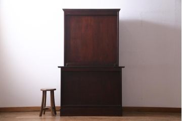 中古　九州民芸家具　上品で使い勝手の良い食器棚(キャビネット、収納棚)