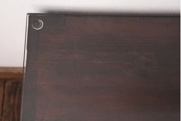和製アンティーク　ガラス天板　鉄脚　箪笥を現代のお部屋でも楽しめるリメイクローテーブル(センターテーブル)