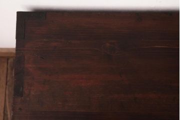 和製アンティーク　ガラス天板　鉄脚　箪笥を現代のお部屋でも楽しめるリメイクローテーブル(センターテーブル)