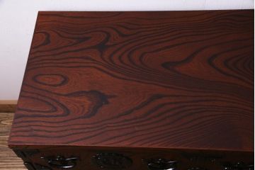 中古　岩谷堂箪笥　力強い杢目と黒い金具が魅力的なチェスト(衣装箪笥、引き出し、和タンス)