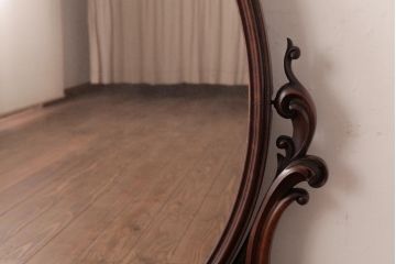 アンティーク雑貨　フランスアンティーク　マホガニー材　最高級　気品あふれるヴィクトリアンスタイルのミラー(ドレッサー、鏡)