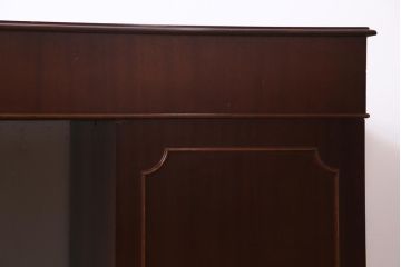 イギリス輸入家具　マホガニー材　レザートップ　高級感漂う組み立て式両袖デスク(プレジデントデスク、机、在宅ワーク、在宅用)