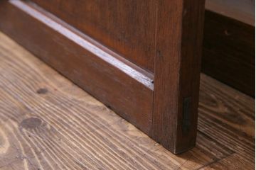 昭和レトロ　ラワン材　味わい深い趣のドア(ガラス扉、建具)(R-036185)