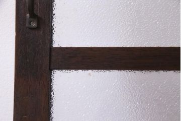 昭和レトロ　ラワン材　味わい深い趣のドア(ガラス扉、建具)(R-036185)