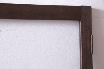 昭和レトロ　ラワン材　味わい深い趣のドア(ガラス扉、建具)