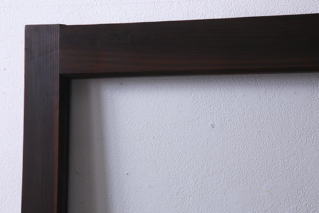 アンティーク建具　腰板ケヤキ材　クリア・ダイヤガラス　味のあるレトロな雰囲気醸し出すガラス戸2枚セット(引き戸)