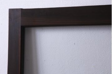 アンティーク建具　腰板ケヤキ材　クリア・ダイヤガラス　味のあるレトロな雰囲気醸し出すガラス戸2枚セット(引き戸)