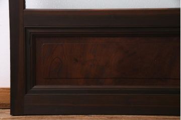 アンティーク建具　腰板ケヤキ材　クリア・ダイヤガラス　味のあるレトロな雰囲気醸し出すガラス戸2枚セット(引き戸)