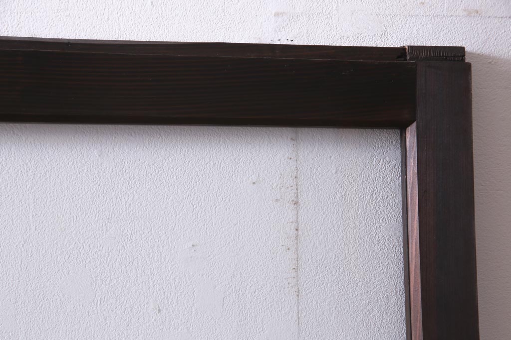 アンティーク建具　腰板ケヤキ材　クリア・ダイヤガラス　味のあるレトロな雰囲気醸し出すガラス戸2枚セット(引き戸)