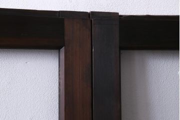 アンティーク建具　腰板ケヤキ材　クリア・ダイヤガラス　味のあるレトロな雰囲気醸し出すガラス戸2枚セット(引き戸)