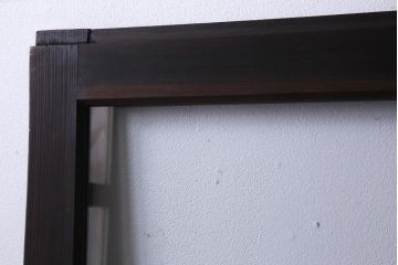 アンティーク建具　腰板ケヤキ材　クリア・ダイヤガラス　味のあるレトロな雰囲気醸し出すガラス戸2枚セット(引き戸)