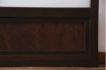 アンティーク建具　腰板ケヤキ材　クリア・ダイヤガラス　味のあるレトロな雰囲気醸し出すガラス戸2枚セット(引き戸)