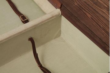和製ビンテージ　本革　ヴィンテージスタイルを盛り上げる古い趣のトランク(収納、ディスプレイ)