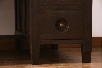 和製　アンティーク家具　ナラ材製　シックな佇まいが大正ロマン香るロールトップデスク(両袖机、在宅ワーク、在宅用デスク)
