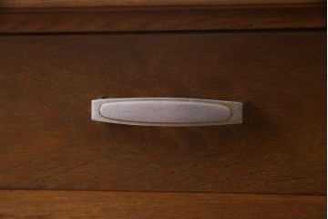 レトロ家具　昭和レトロ　薄型リメイク　ノスタルジックなナラ材製の片袖机(ワークデスク、在宅ワーク、在宅用)