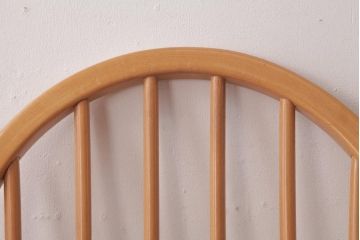 ヴィンテージ家具　イギリスビンテージ　ERCOL(アーコール)　フープバック　布張り座面のウィンザーチェア(ダイニングチェア、ワークチェア、椅子、ウインザーチェア)