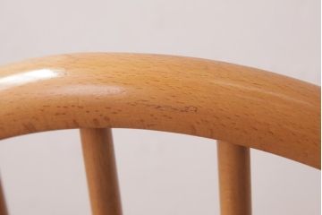 ヴィンテージ家具　イギリスビンテージ　ERCOL(アーコール)　フープバック　布張り座面のウィンザーチェア(ダイニングチェア、ワークチェア、椅子、ウインザーチェア)