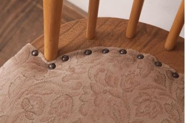 ヴィンテージ家具　イギリスビンテージ　ERCOL(アーコール)　フープバック　布張り座面のウィンザーチェア(ダイニングチェア、ワークチェア、椅子、ウインザーチェア)(3)