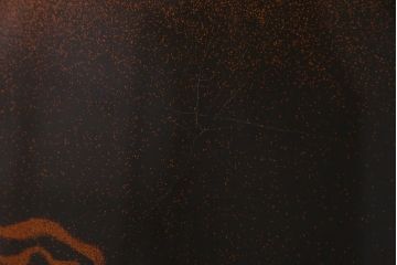 中古　伝統工芸　白峯作　漆塗り　鎗金・沈金蒔絵　山水図の衝立(パーテーション)