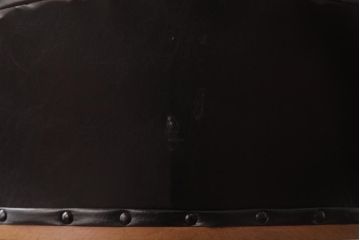 アンティーク家具　ナラ材　黒いレザーと木色のコントラストがお洒落なドクターチェア(回転椅子、アームチェア)