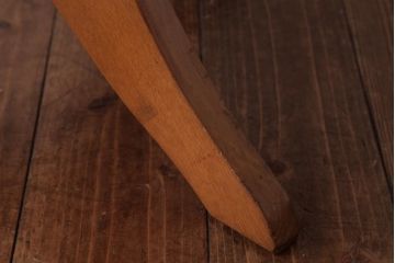 アンティーク家具　ナラ材　黒いレザーと木色のコントラストがお洒落なドクターチェア(回転椅子、アームチェア)