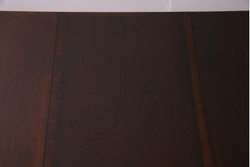 イギリス　アンティーク家具　オーク材　重厚な佇まいのドローリーフテーブル(エクステンションテーブル、ダイニング)