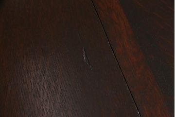 イギリス　アンティーク家具　オーク材　重厚な佇まいのドローリーフテーブル(エクステンションテーブル、ダイニング)
