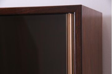 ビンテージ家具　ローズウッド材　シンプルで高級感のある重ねキャビネット(食器棚、飾り棚、収納棚)