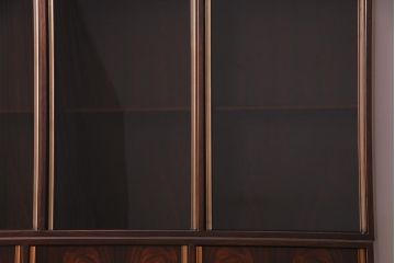 ビンテージ家具　ローズウッド材　シンプルで高級感のある重ねキャビネット(食器棚、飾り棚、収納棚)