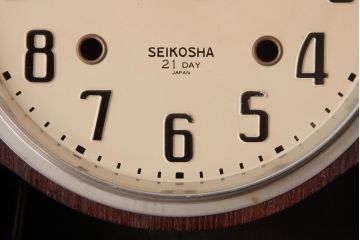 アンティーク雑貨　昭和初期　SEIKOSHA(精工舎、セイコー)　内部交換済・電池式　レトロな柱時計(掛時計、振り子時計)