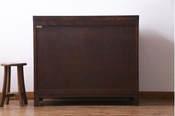 当店リメイク家具　北海道民芸家具　落ち着きのある佇まいの2WAYサイドボード(衣装箪笥、収納棚)