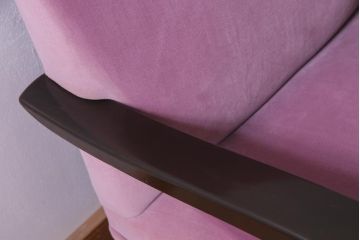 ビンテージ家具　大正ロマン　樺(カバ)材　クラシカルなデザインの1Pソファ(1人掛け、アームソファ)(1)