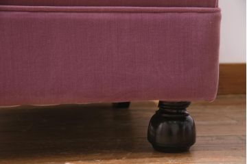 ビンテージ家具　大正ロマン　樺(カバ)材　クラシカルなデザインの1Pソファ(1人掛け、アームソファ)(1)