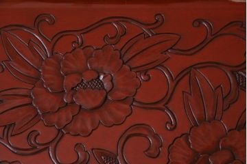 アンティーク雑貨　在銘　木製　鎌倉彫　お盆(作家物漆器)