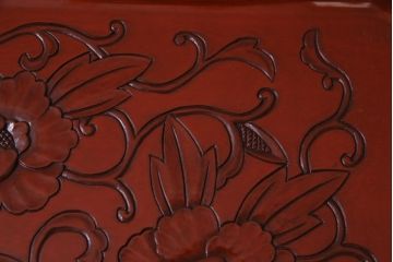 アンティーク雑貨　在銘　木製　鎌倉彫　お盆(作家物漆器)