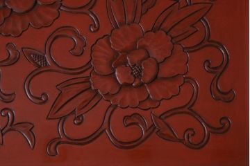 アンティーク雑貨　在銘　木製　鎌倉彫　お盆(作家物漆器)