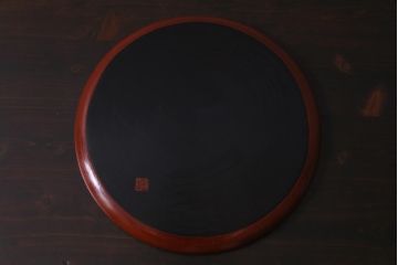 アンティーク雑貨　陽堂製　鎌倉彫　木製お盆(漆器)