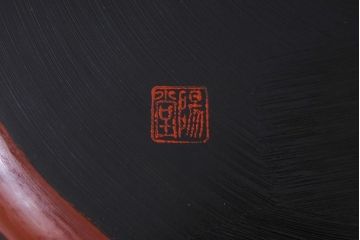 アンティーク雑貨　陽堂製　鎌倉彫　木製お盆(漆器)