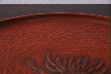 アンティーク雑貨　千賀子　在銘　鎌倉彫　お盆(漆器)