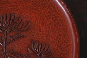 アンティーク雑貨　千賀子　在銘　鎌倉彫　お盆(漆器)